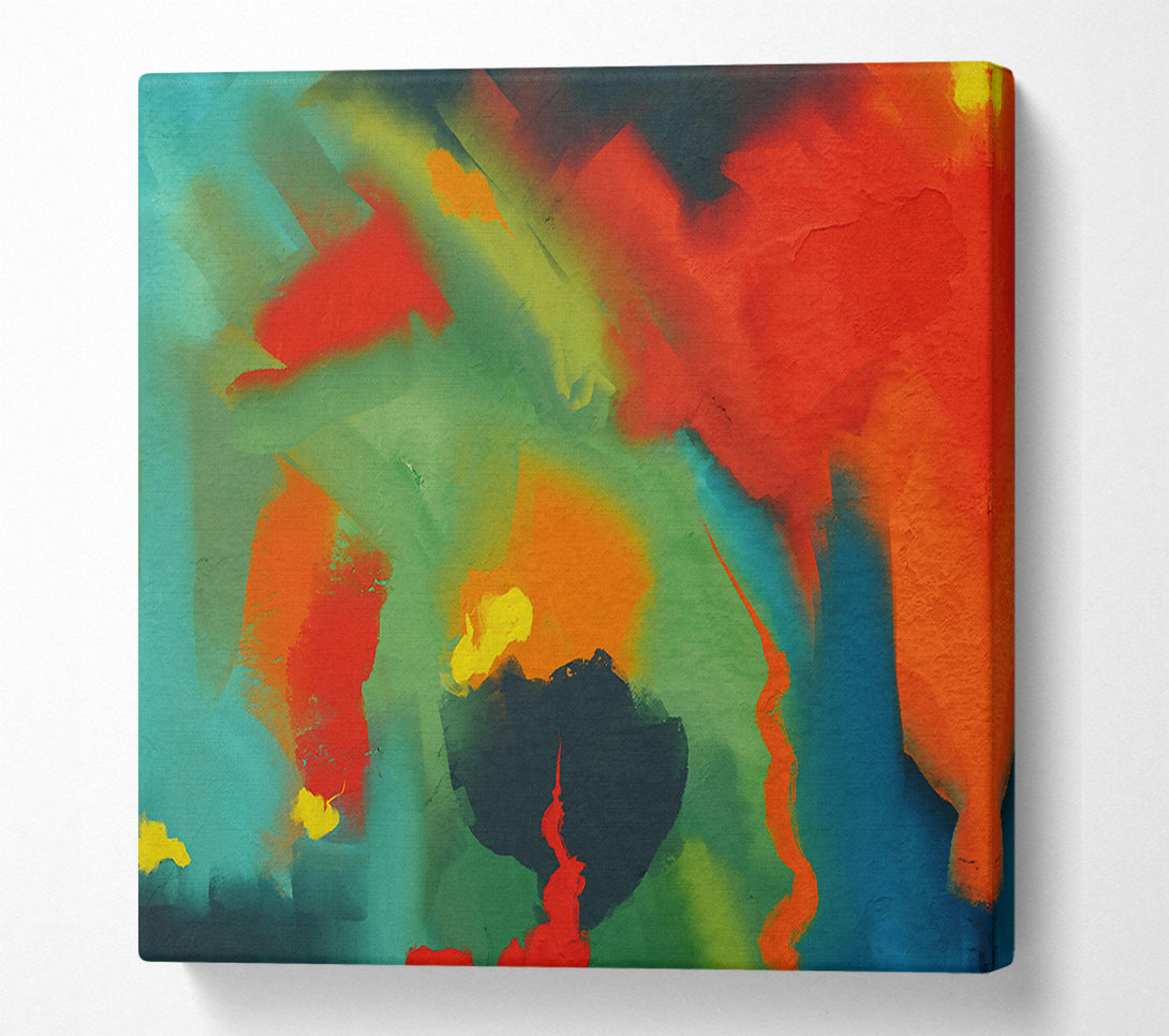 A Canvas Print of Teal And Orange Abstract Canvas Art