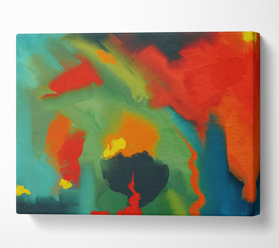  A Canvas Print of Teal And Orange Abstract Canvas Art