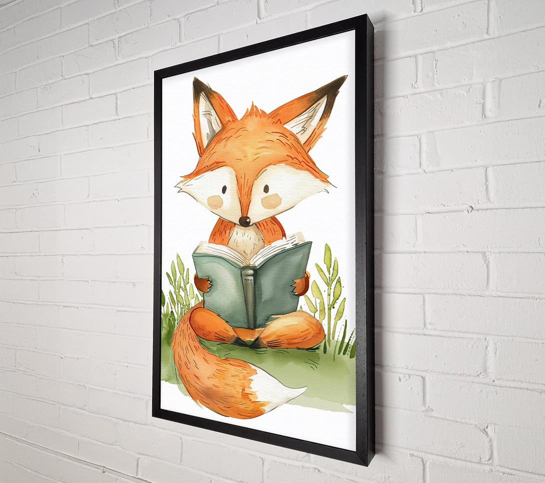  A Canvas Print of Orange Fox Reading Canvas Art