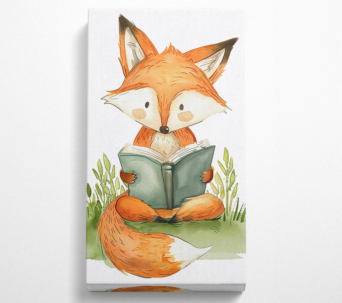  A Canvas Print of Orange Fox Reading Canvas Art