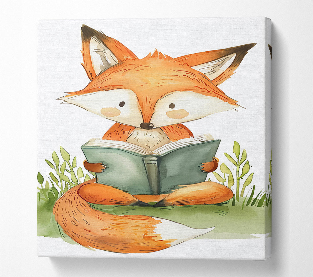 A Canvas Print of Orange Fox Reading Canvas Art