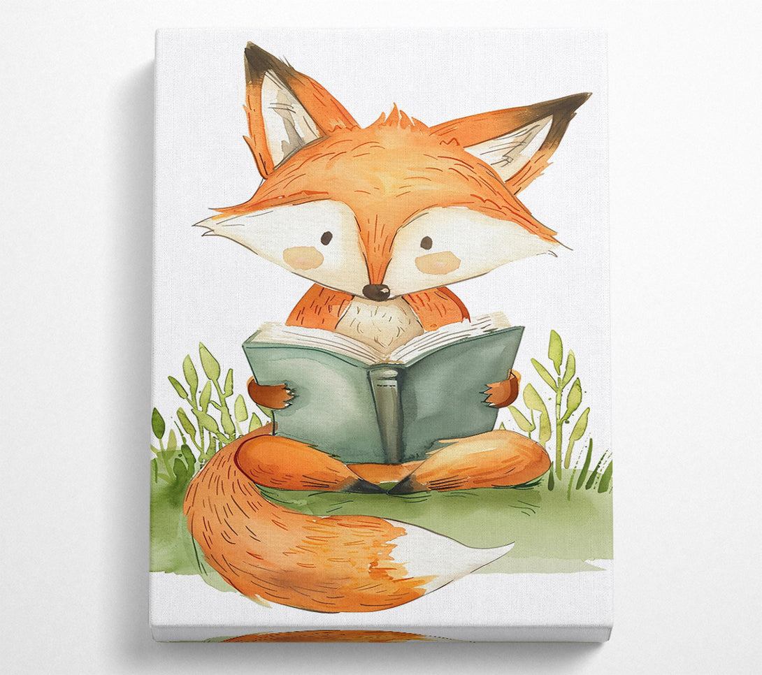  A Canvas Print of Orange Fox Reading Canvas Art