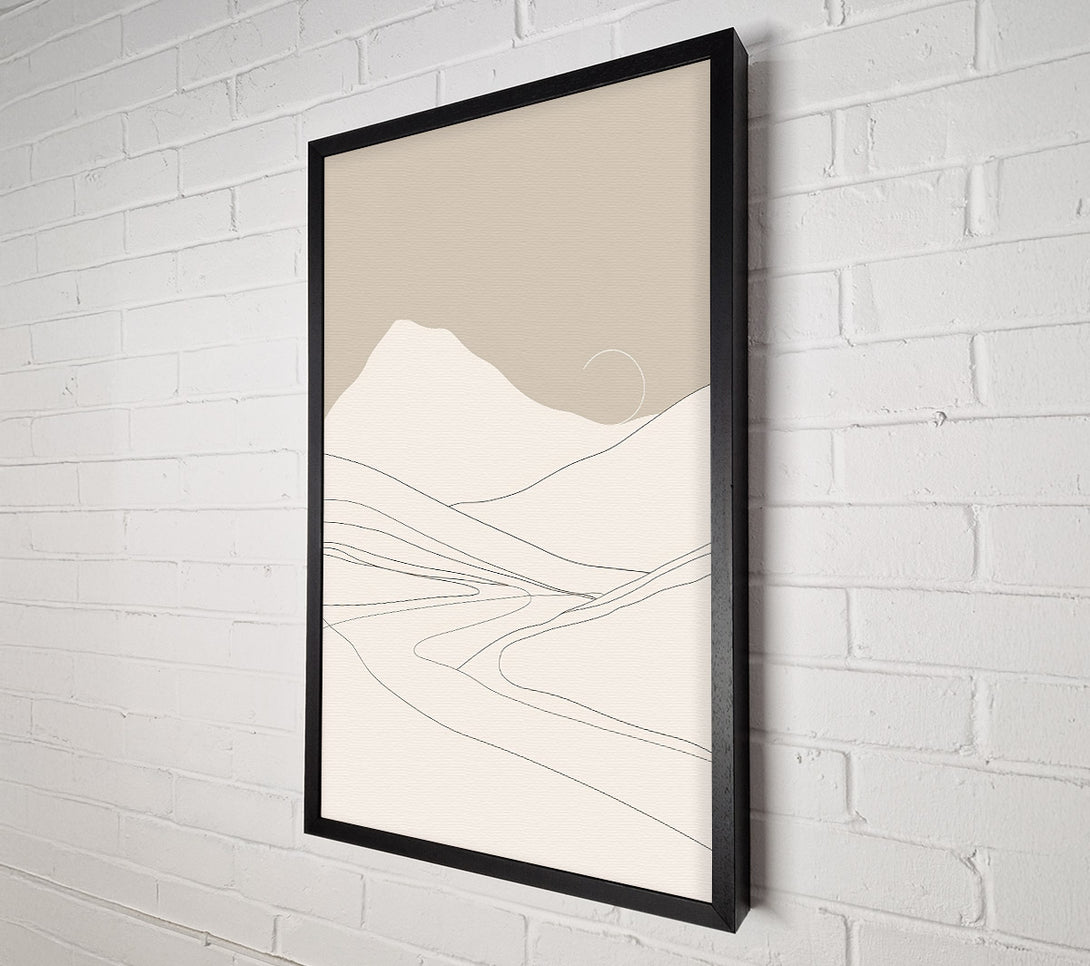  A Canvas Print of Beige Mountain Lines Canvas Wall Art