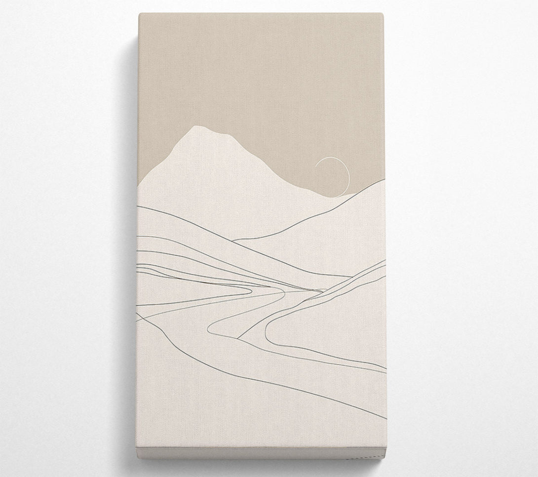  A Canvas Print of Beige Mountain Lines Canvas Wall Art