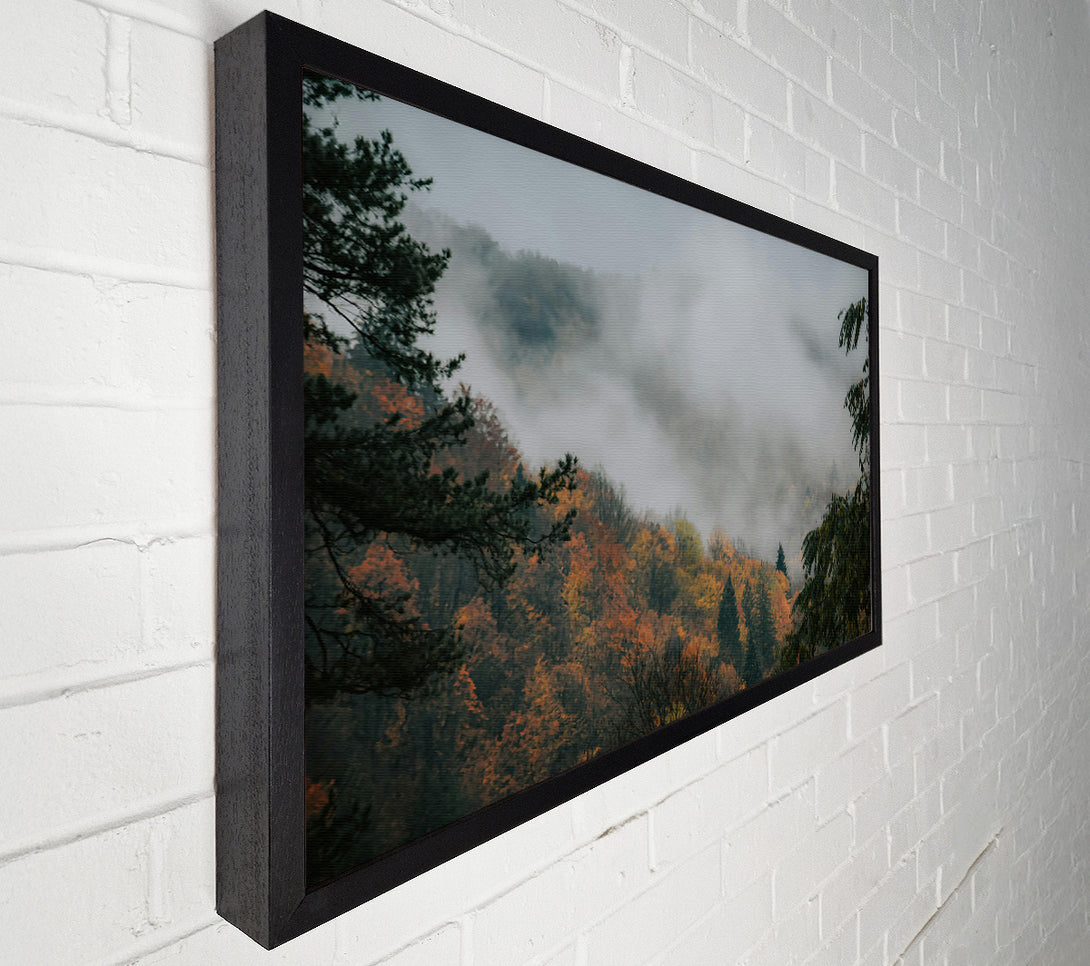  A Canvas Print of Orange Mist Mountains Canvas Print