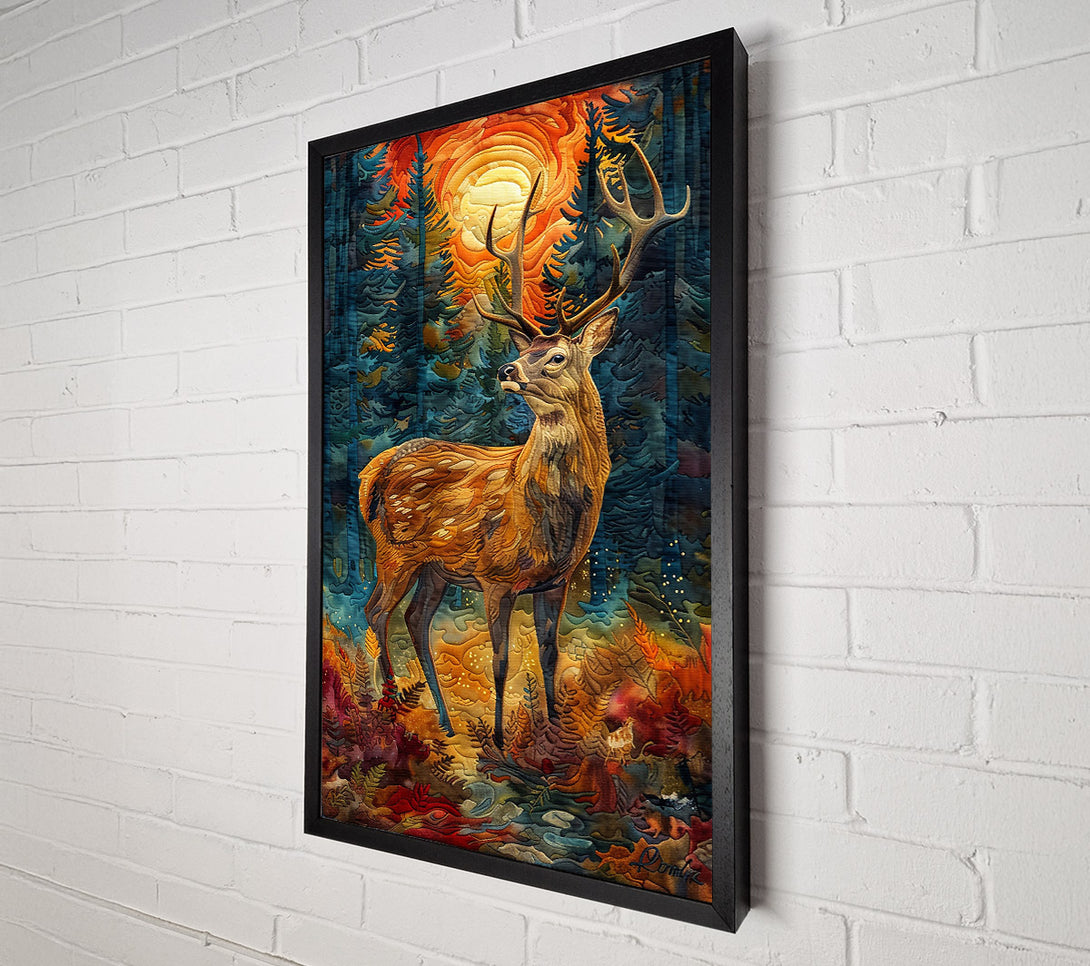  A Canvas Print of Golden Forest Deer Canvas Print