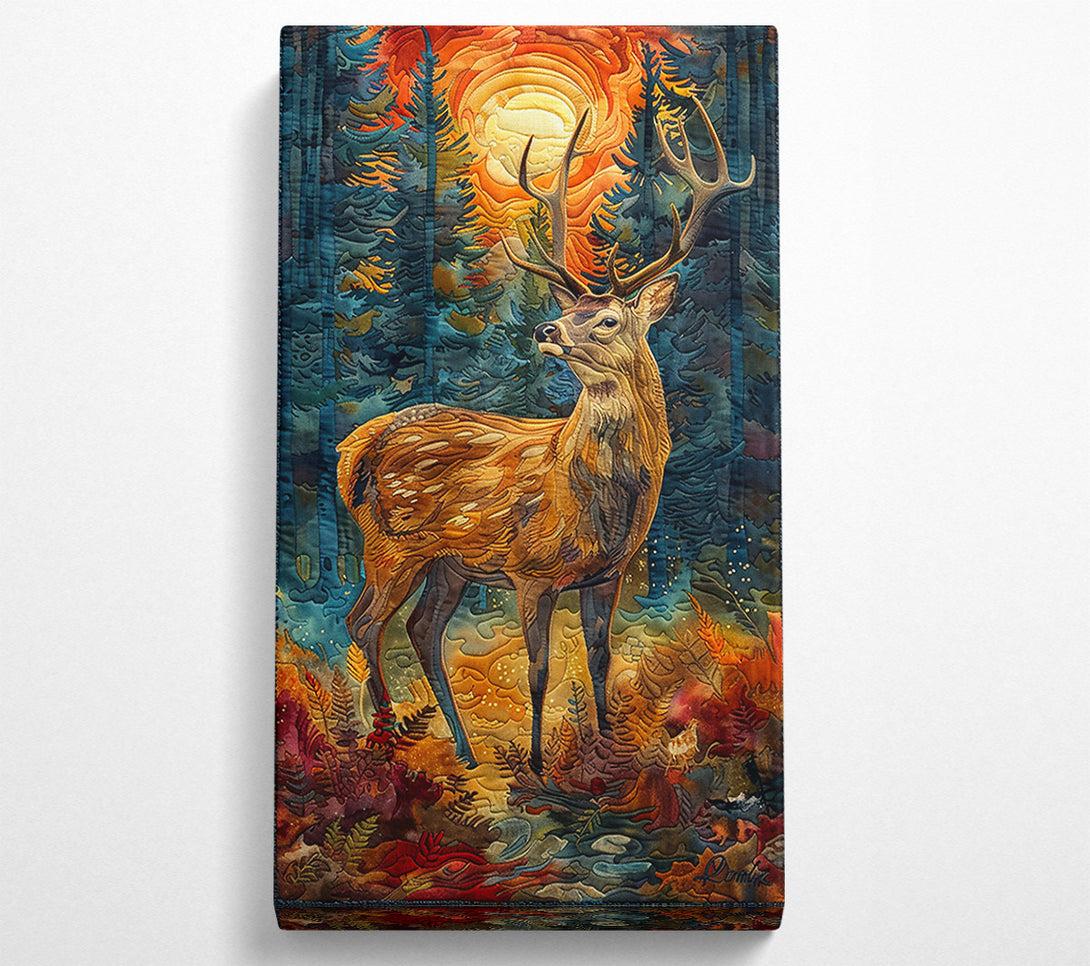  A Canvas Print of Golden Forest Deer Canvas Print