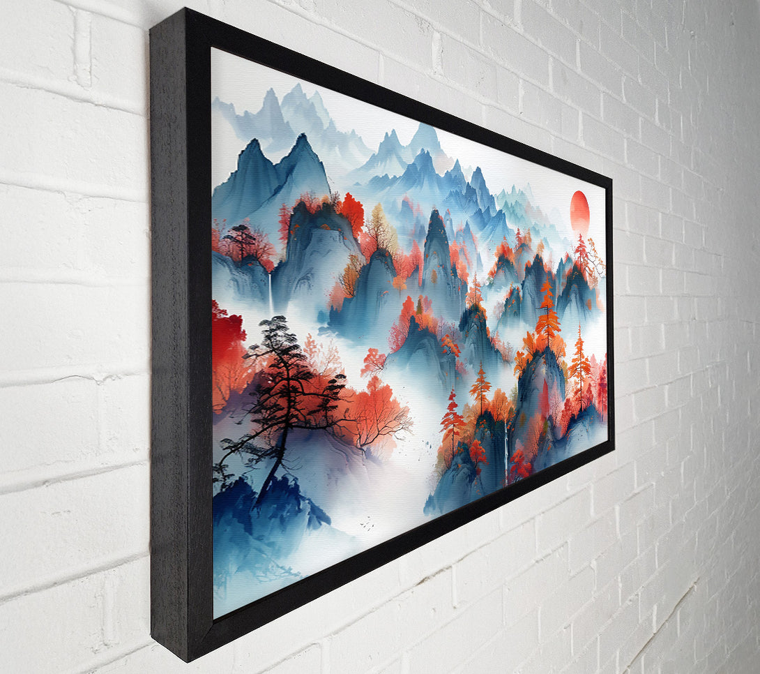  A Canvas Print of Crimson Mountain Mist Canvas Print