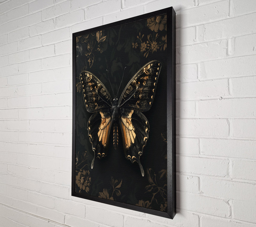  A Canvas Print of Golden Black Butterfly Canvas Print