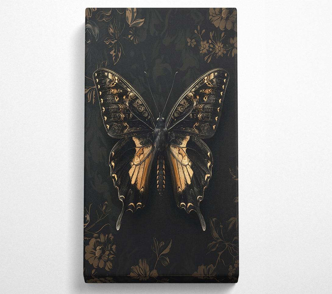  A Canvas Print of Golden Black Butterfly Canvas Print
