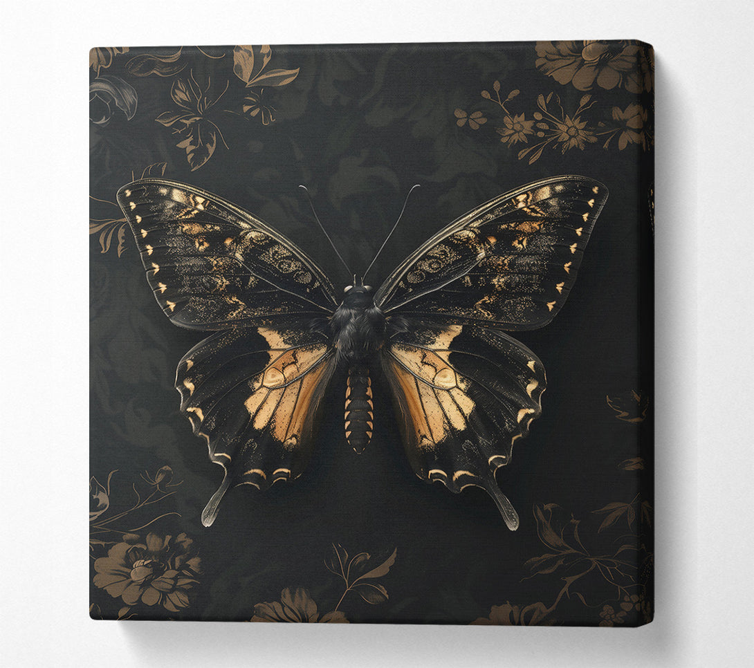  A Canvas Print of Golden Black Butterfly Canvas Print