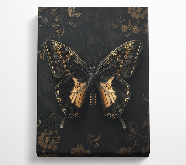  A Canvas Print of Golden Black Butterfly Canvas Print