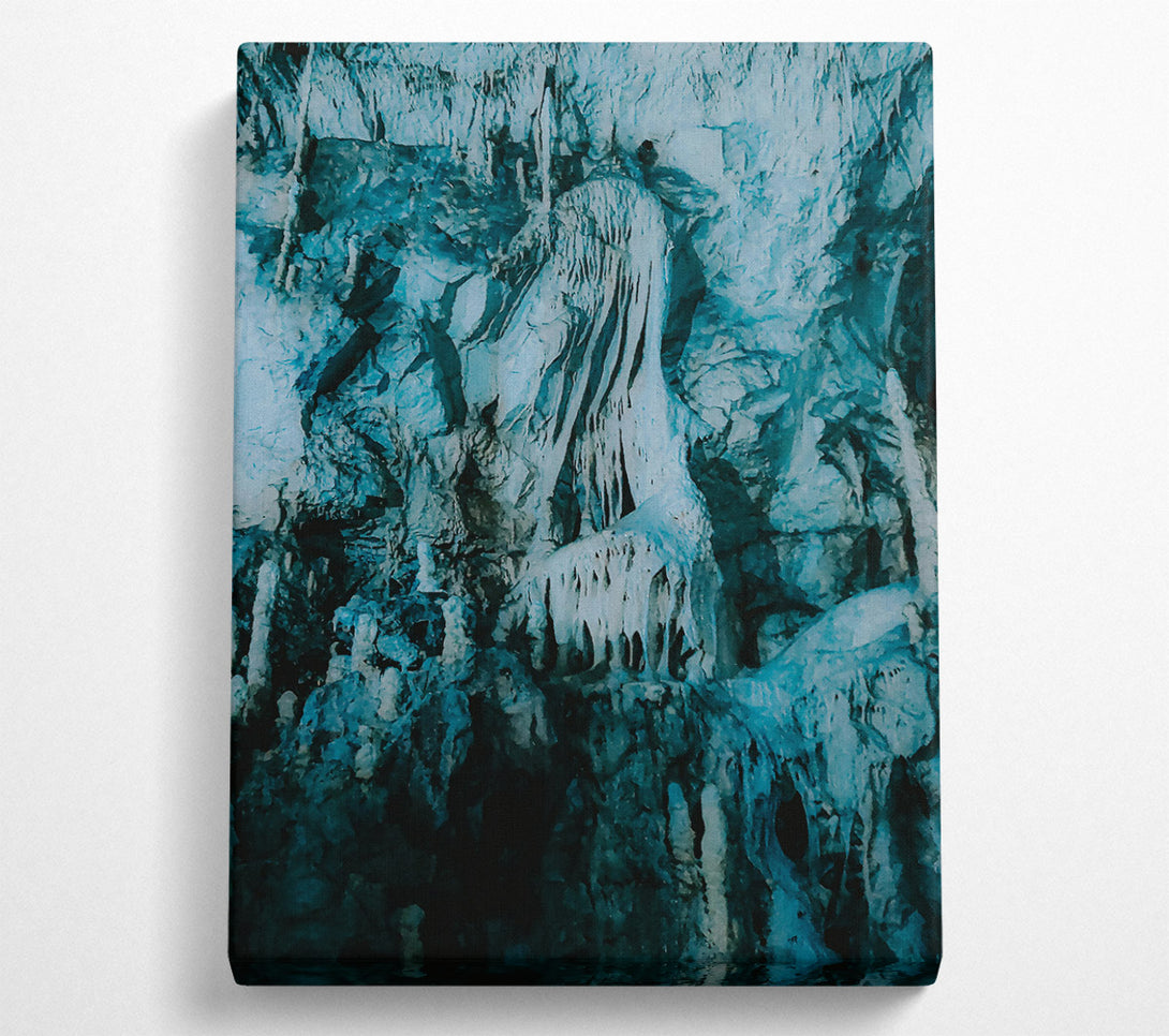  A Canvas Print of Teal Cave Formations Canvas Print