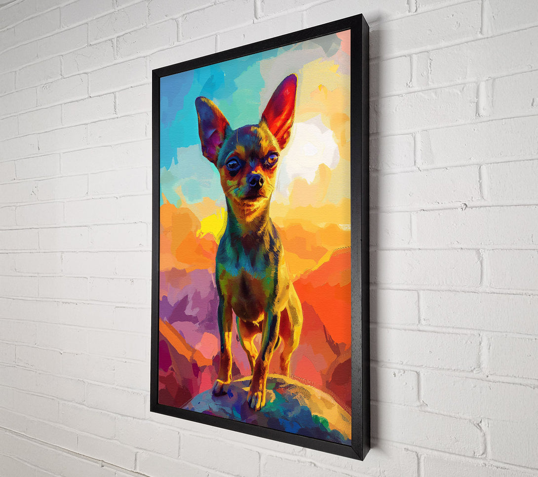  A Canvas Print of Orange Sunset Pup Canvas Print