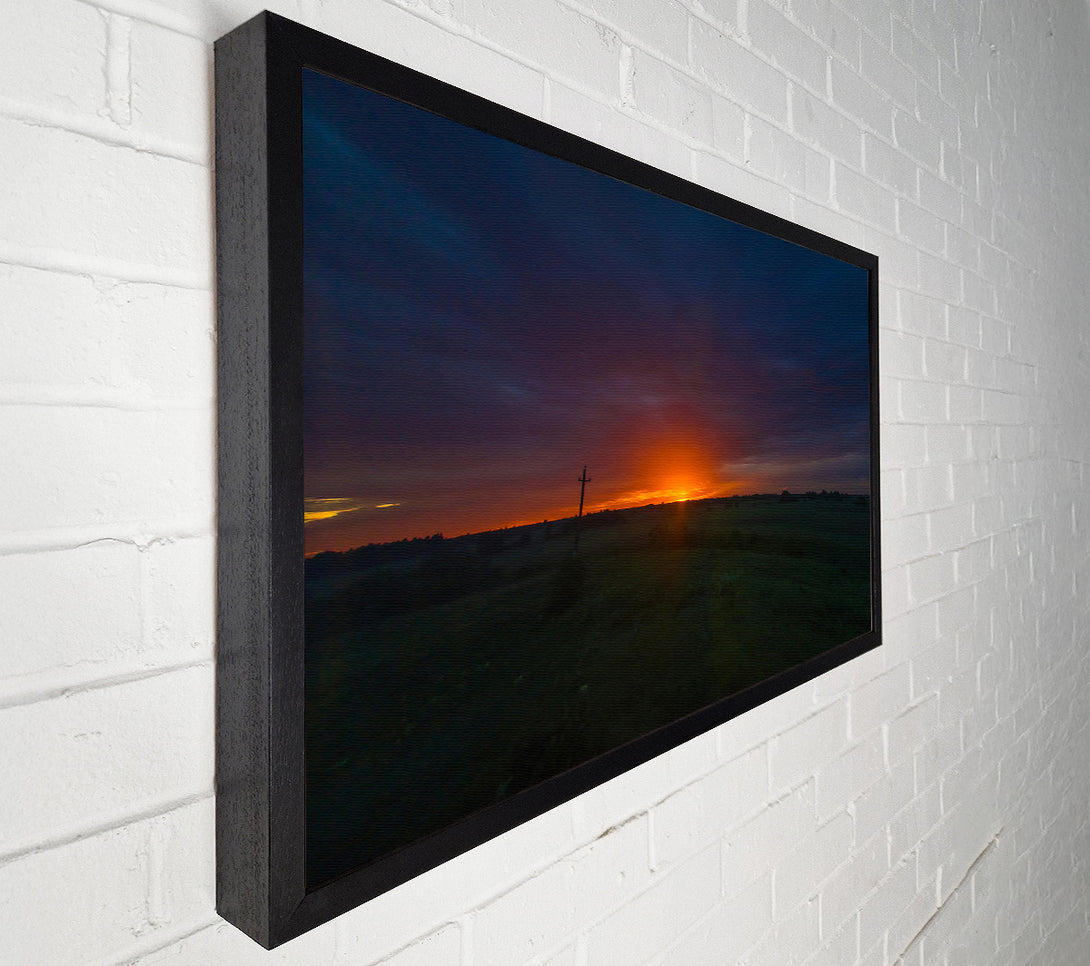 A Canvas Print of Orange Sunset Field Canvas Wall Art