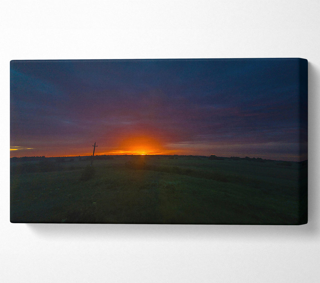  A Canvas Print of Orange Sunset Field Canvas Wall Art