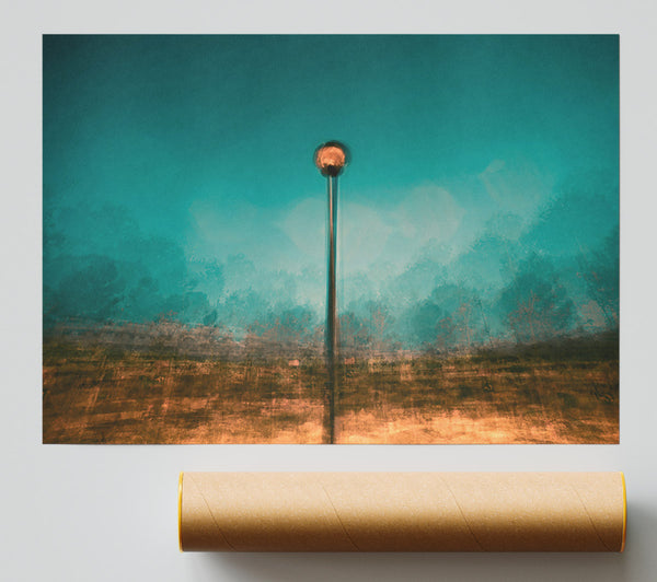 Teal Light Reflection Print