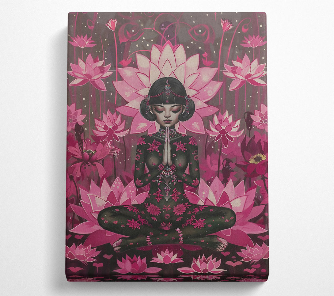  A Canvas Print of Pink Lotus Meditation Canvas Art