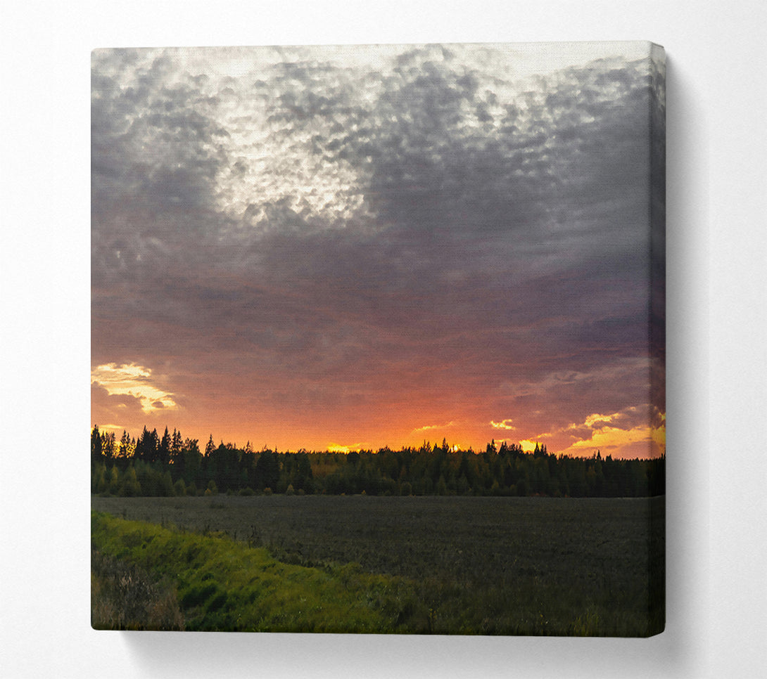 A Canvas Print of Orange Sunset Cloudscape Canvas Print