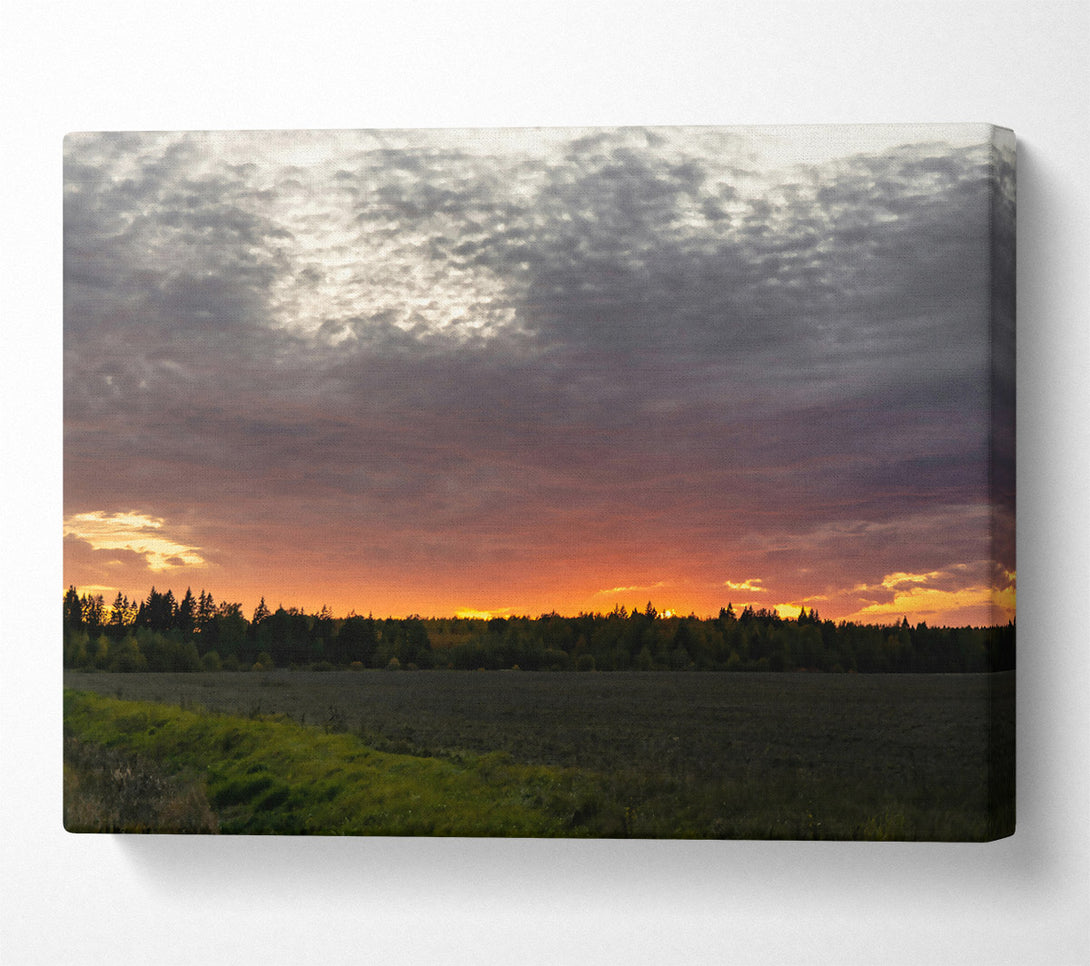  A Canvas Print of Orange Sunset Cloudscape Canvas Print