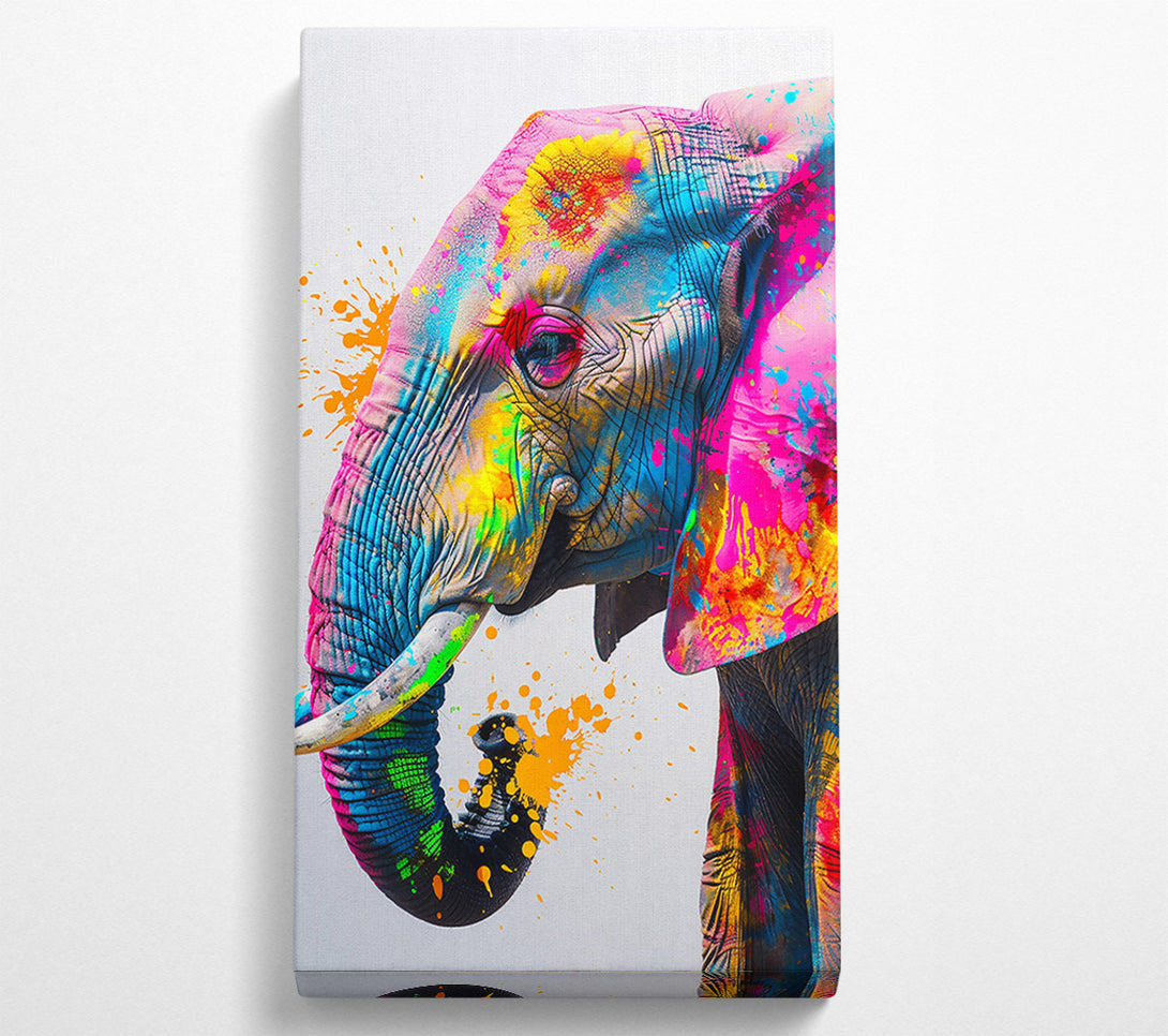  A Canvas Print of Orange Splashed Elephant Canvas Art