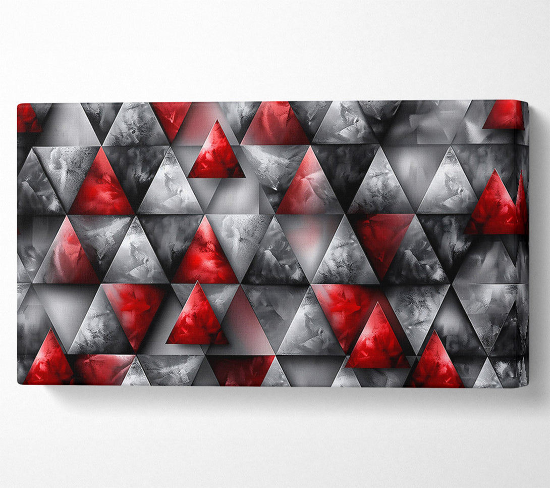  A Canvas Print of Crimson Geometric Symphony Canvas Wall Art