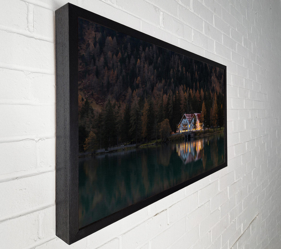  A Canvas Print of Emerald Lake House Canvas Art