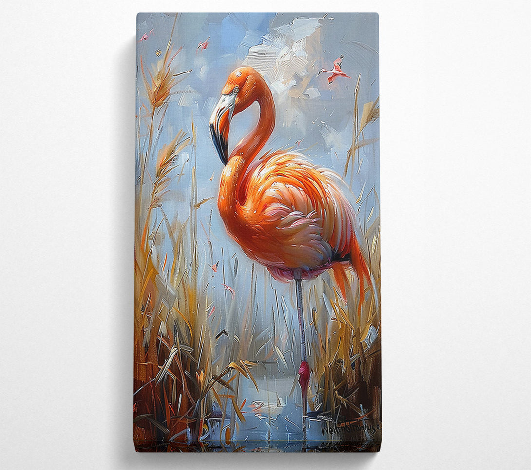  A Canvas Print of The Orange Flamingo Canvas Print
