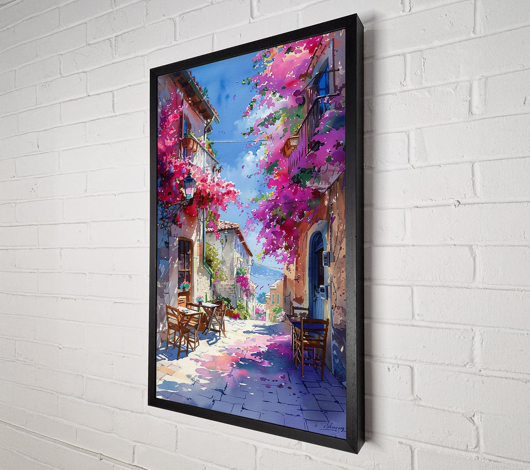  A Canvas Print of Pink Italian Courtyard Canvas Wall Art