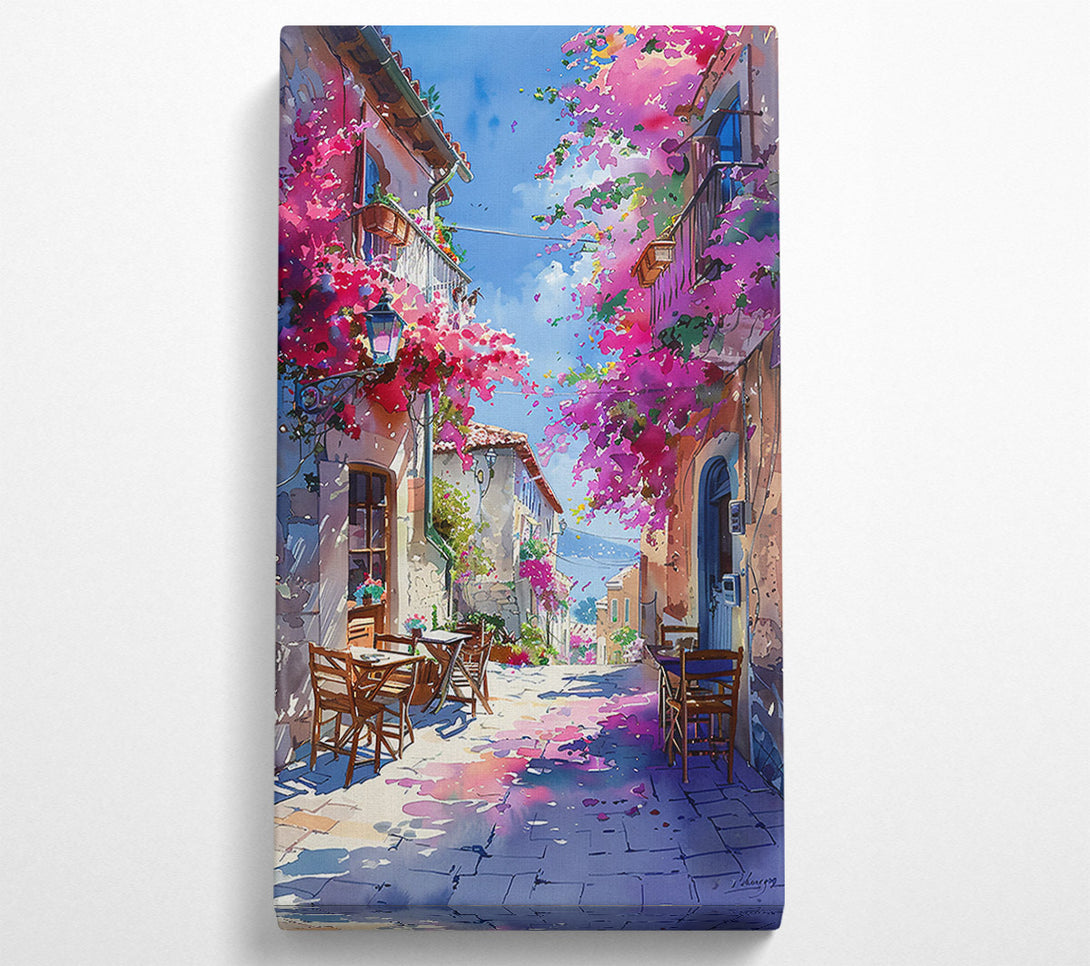  A Canvas Print of Pink Italian Courtyard Canvas Wall Art