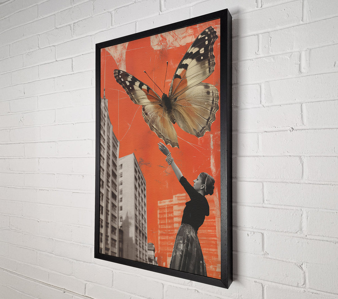  A Canvas Print of Orange Butterfly Escape Canvas Art