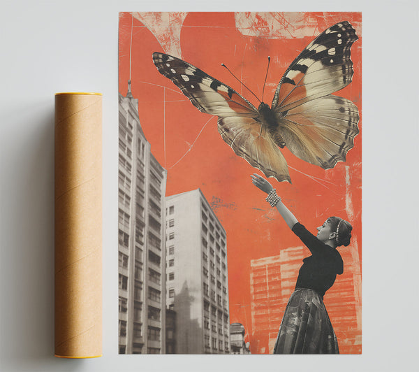 Orange Butterfly Escape Poster