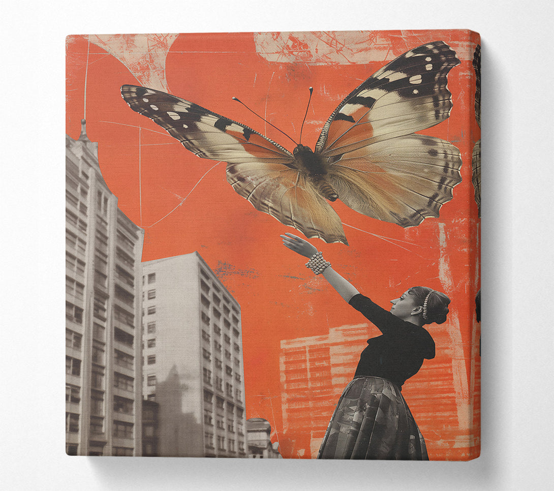  A Canvas Print of Orange Butterfly Escape Canvas Art