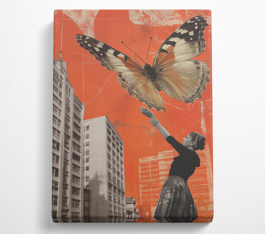  A Canvas Print of Orange Butterfly Escape Canvas Art