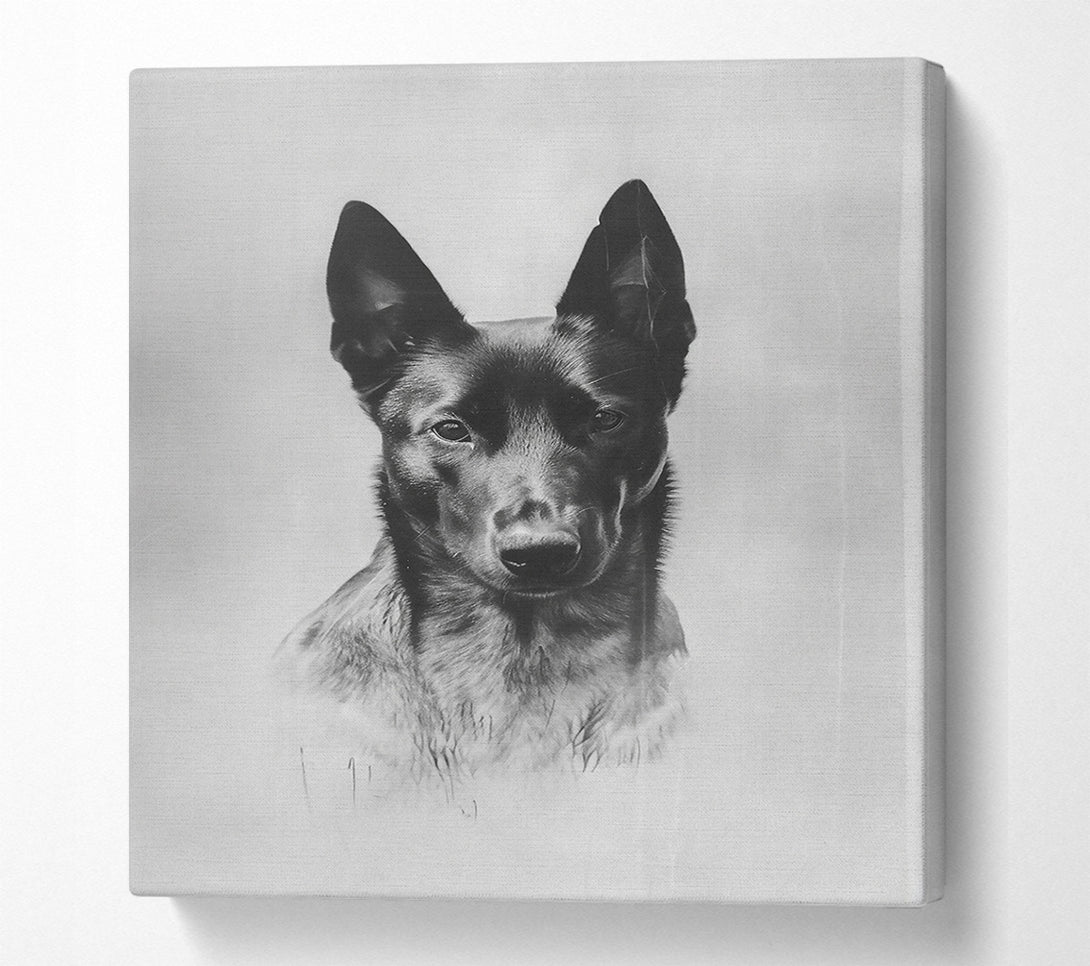  A Canvas Print of Black Dog Portrait Canvas Print