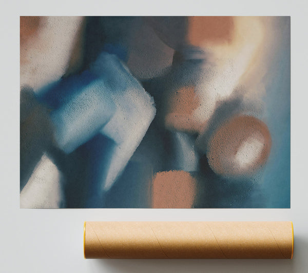 Azure And Terracotta Forms Print
