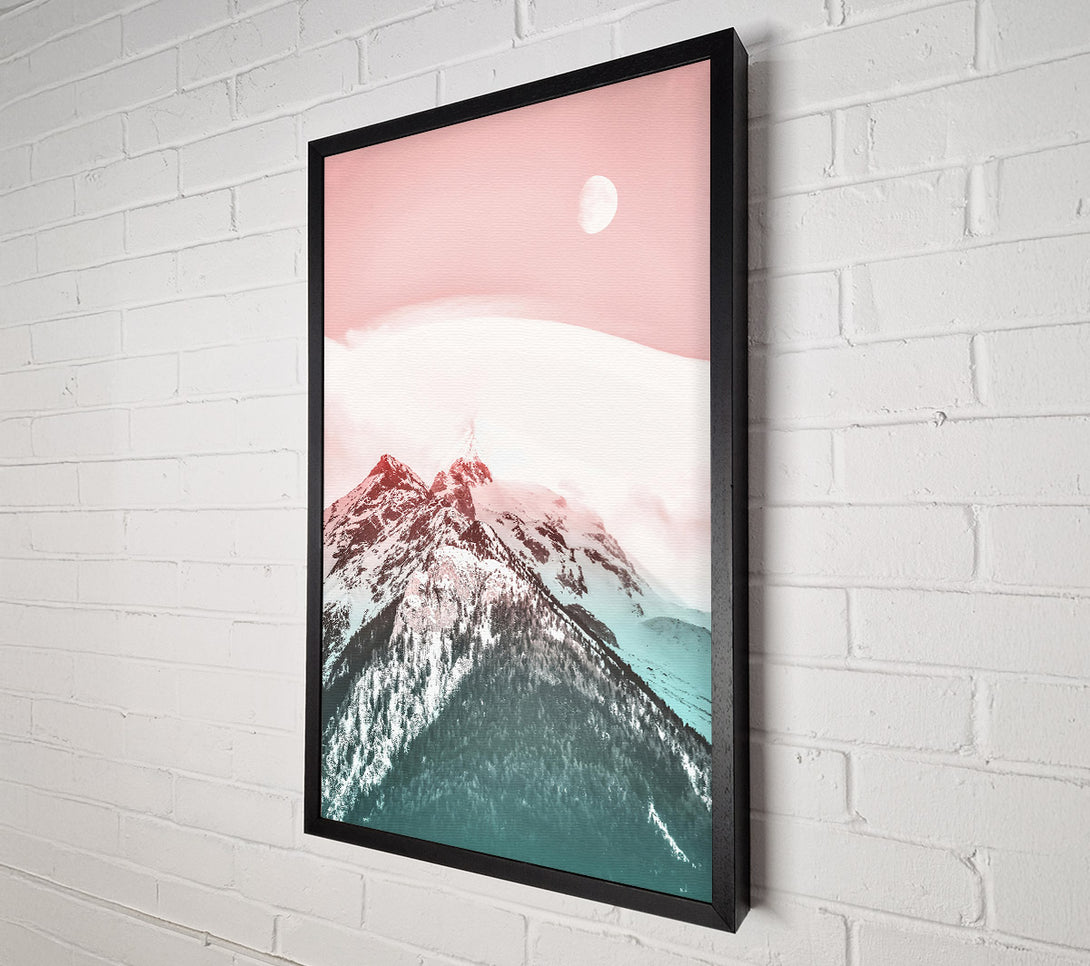  A Canvas Print of Pink Moon Peaks Canvas Art