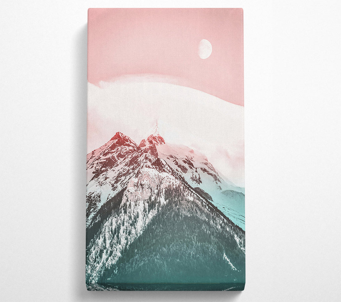  A Canvas Print of Pink Moon Peaks Canvas Art