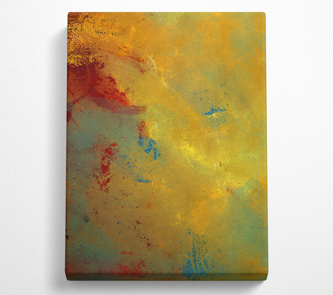  A Canvas Print of Golden Abstract Hues Canvas Wall Art
