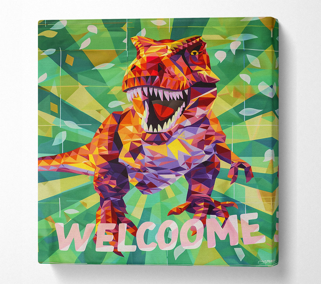  A Canvas Print of Orange Welcome Rex Canvas Wall Art