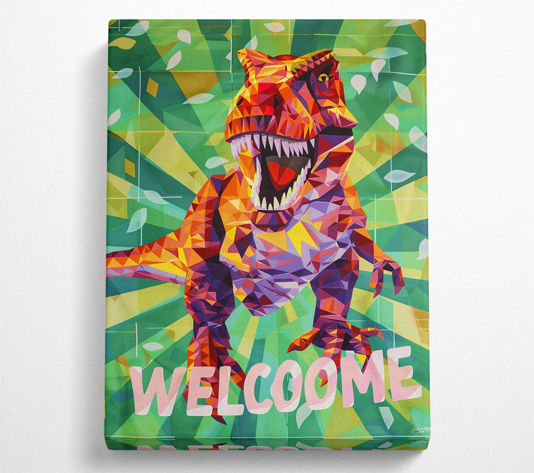  A Canvas Print of Orange Welcome Rex Canvas Wall Art