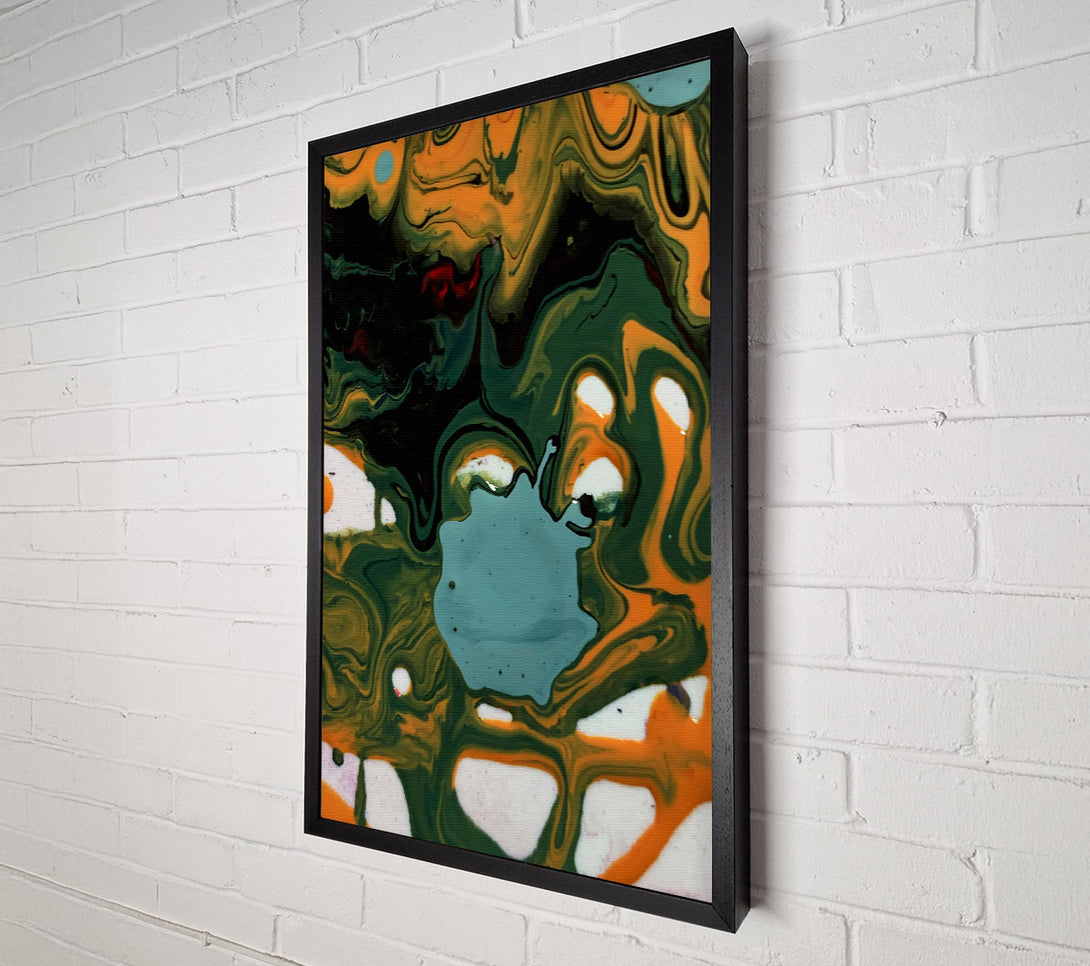  A Canvas Print of Green And Orange Swirl Canvas Print