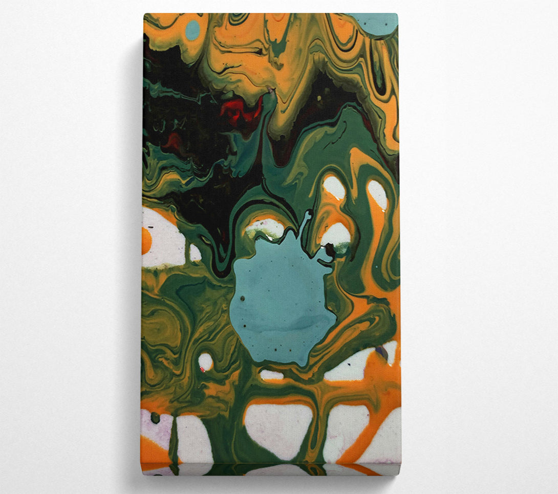  A Canvas Print of Green And Orange Swirl Canvas Print