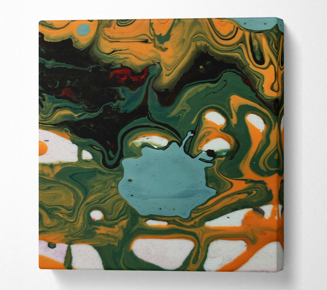  A Canvas Print of Green And Orange Swirl Canvas Print