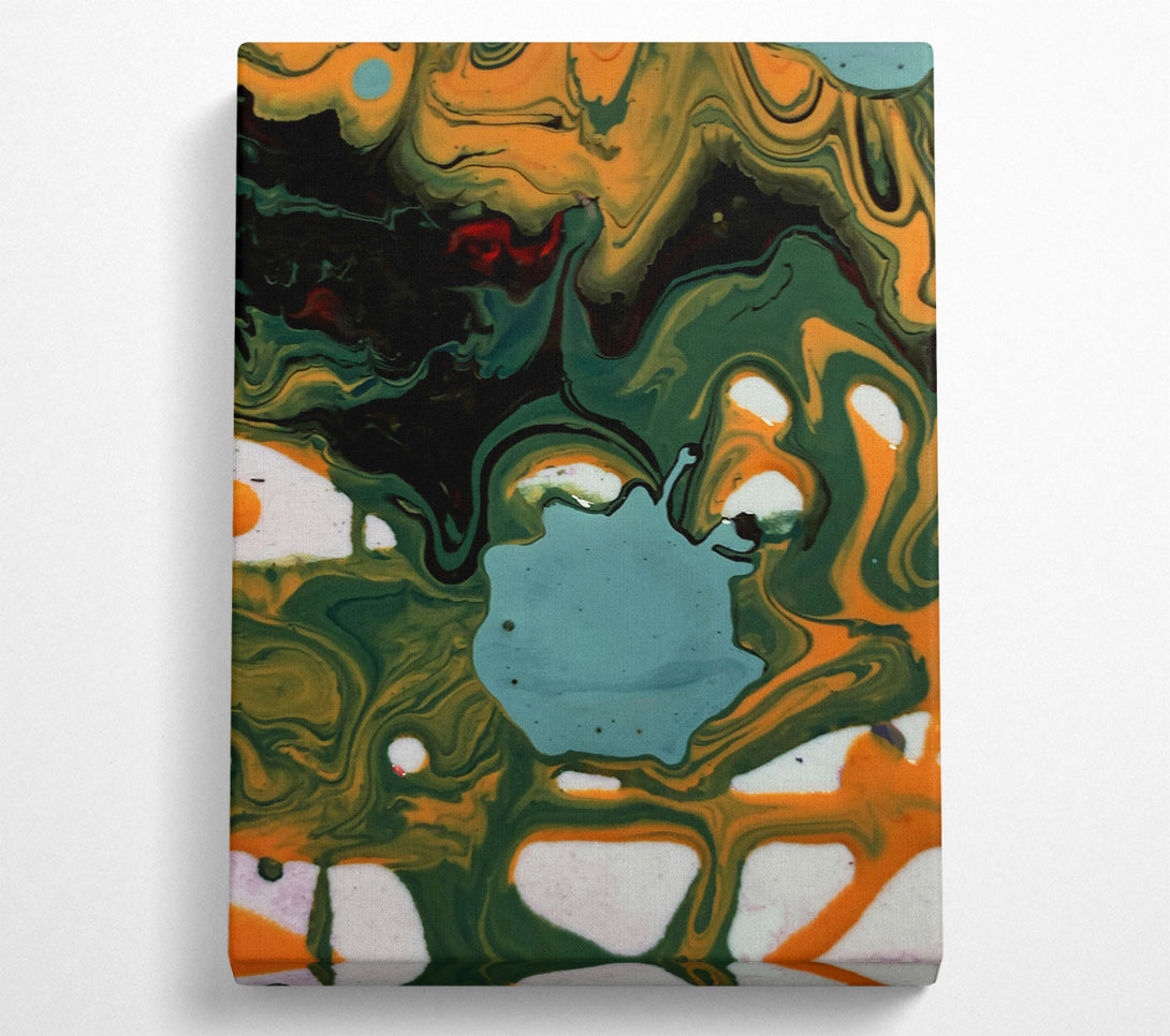  A Canvas Print of Green And Orange Swirl Canvas Print