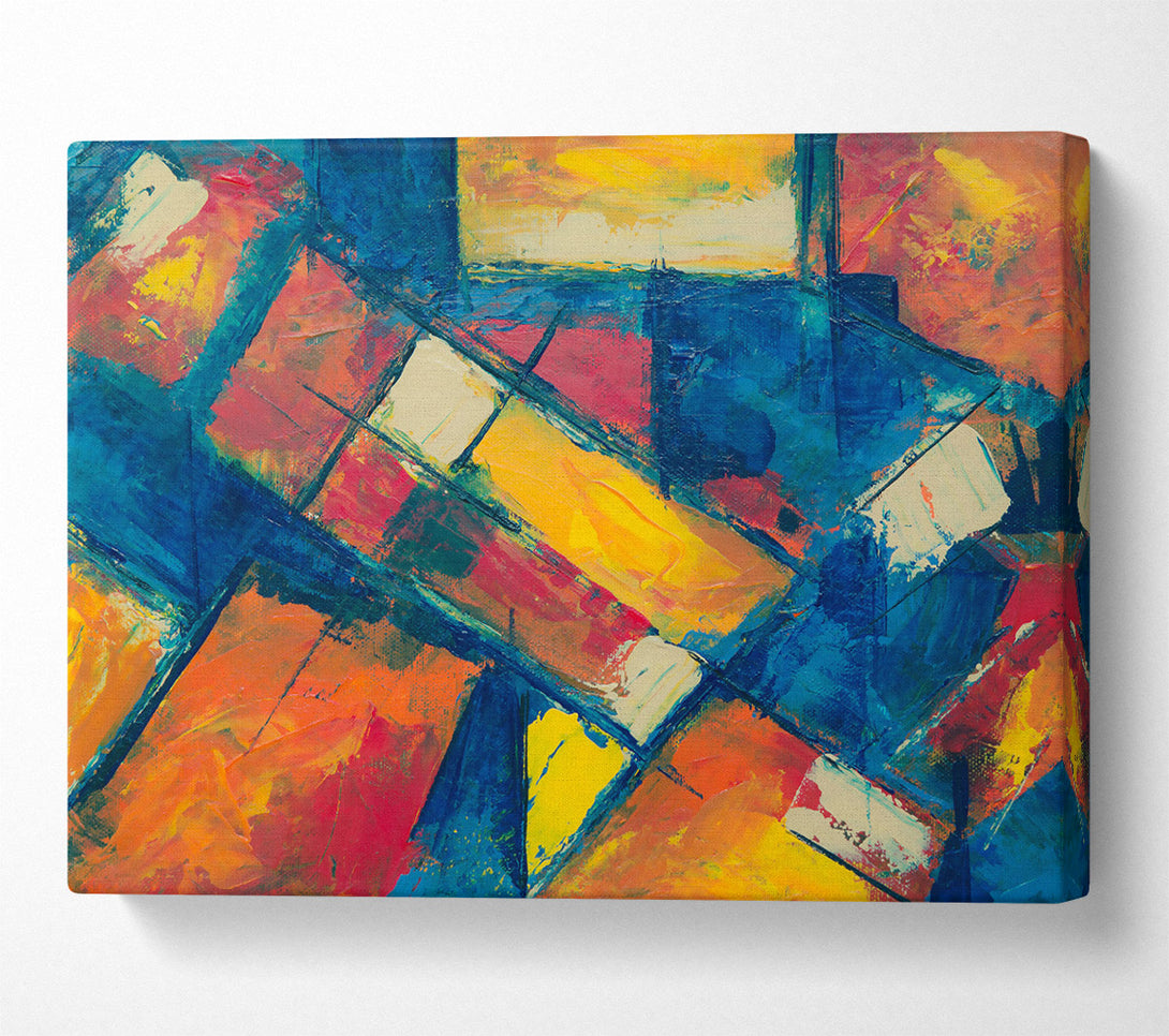  A Canvas Print of Azure Abstract Expressionism Canvas Art
