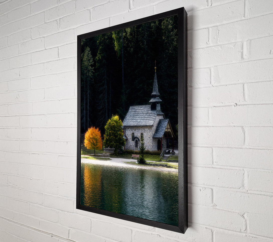  A Canvas Print of Golden Church Reflection Canvas Art