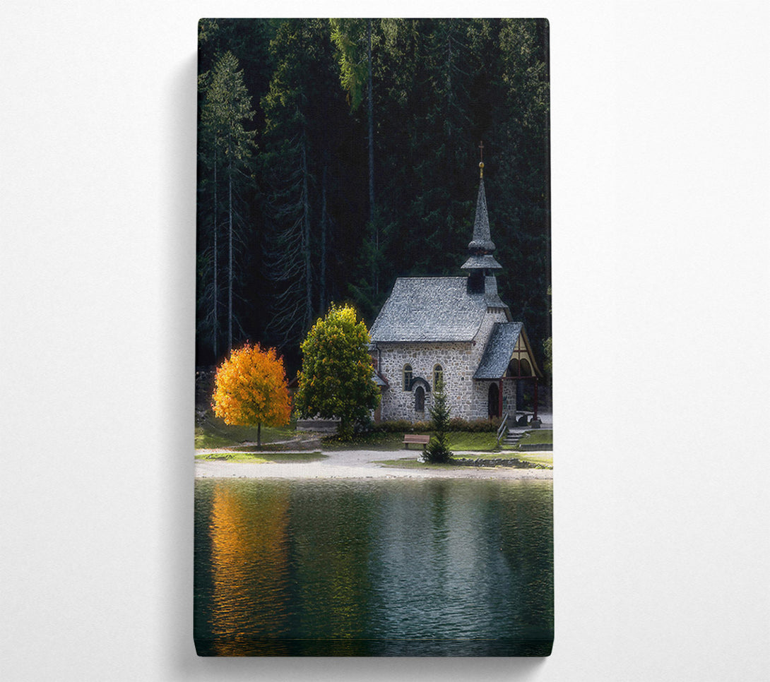  A Canvas Print of Golden Church Reflection Canvas Art