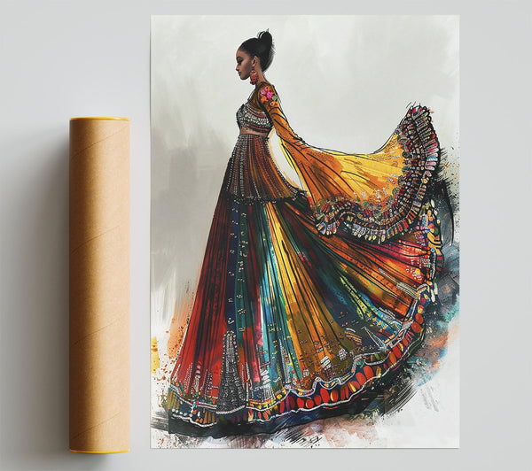 Golden Embroidered Dreams Print