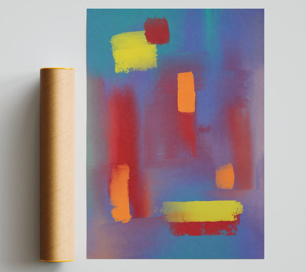 Red Abstract Shapes Giclee Print